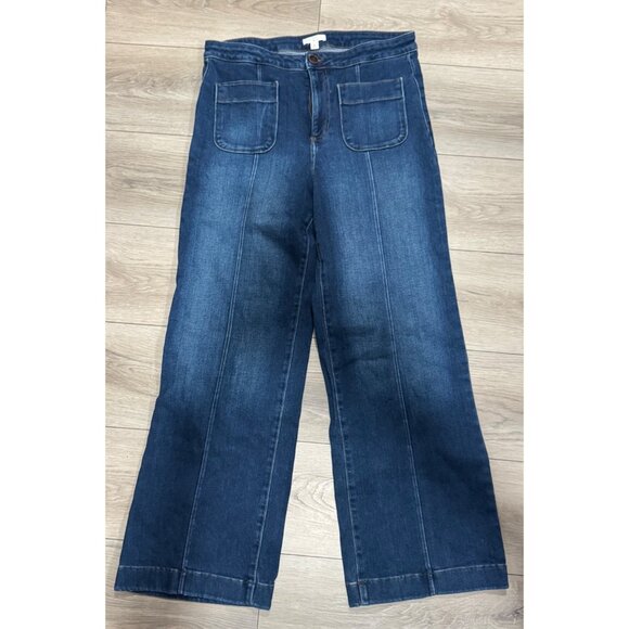 Lauren Conrad High Rise Wide Leg Trousers Sailor Jeans Size 14 - Picture 1 of 6
